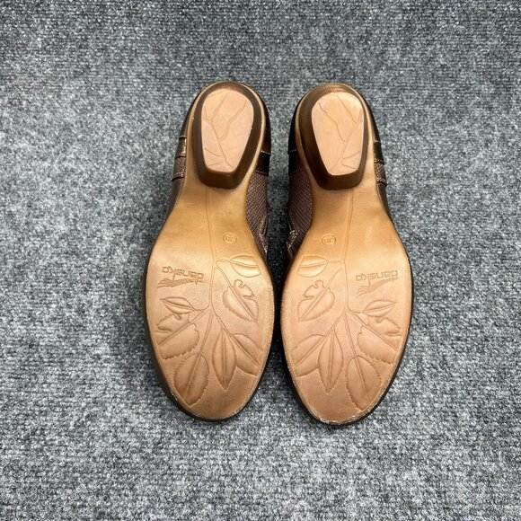 Dansko Marcia Ankle Boots Women's Size 8 Brown Leather Inside Zip Slip On Heeled - Picture 11 of 14